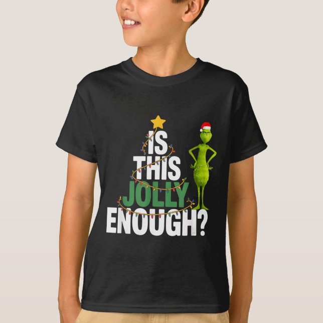 Camiseta Is This Jolly Enough Funny Christmas Tree Lights H (Frente)