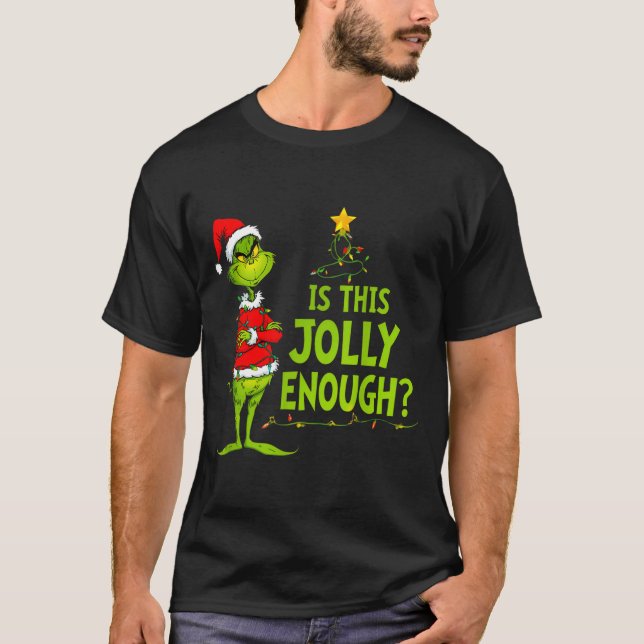 Camiseta Is This Jolly Enough Funny Christmas Tree Lights H (Frente)