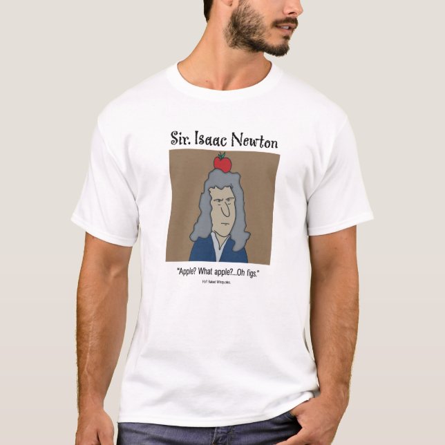 Camiseta Isaac Newton Engraçado - Branco (Frente)