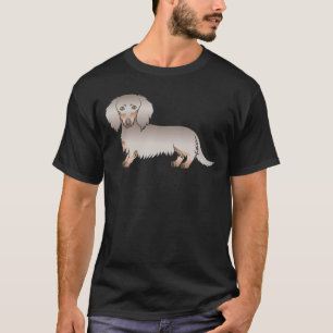Camiseta Isabella E Tan Long Hair Dachshund Cartoon Dog