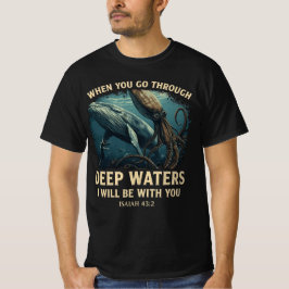 Camiseta Isaiah 43:2 Whale Deep Waters Christian