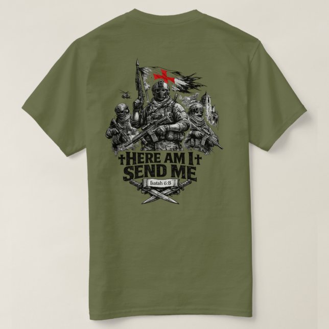 Camiseta Isaiah 6:8 Warrior  (Verso do Design)