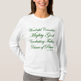 Camiseta Isaiah 9:6 Escritura Cristã de Natal Longa