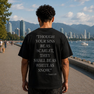 Camiseta Isaías 1:18 | Camiseta do Perdão Cristão