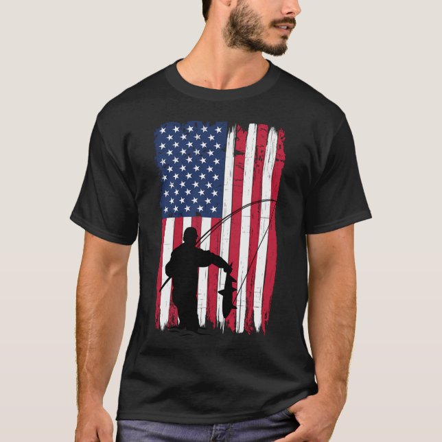 Camiseta Isca de pesca americana dos EUA (Frente)
