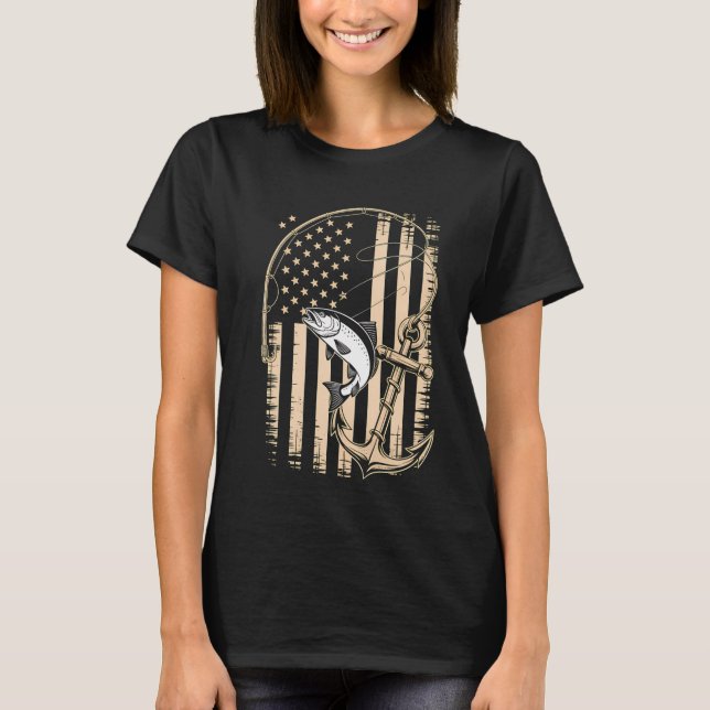 Camiseta Isca de pesca americana dos EUA (Frente)