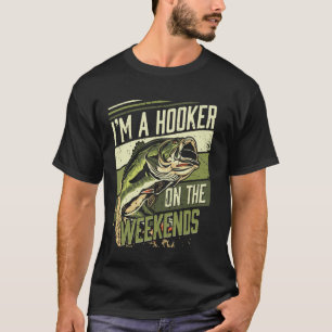 Camiseta Isca de Pesca Divertida Fim de Semana Retro Pescad
