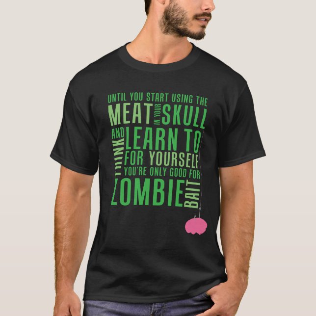 Camiseta Isca do zombi (carne escura) (Frente)