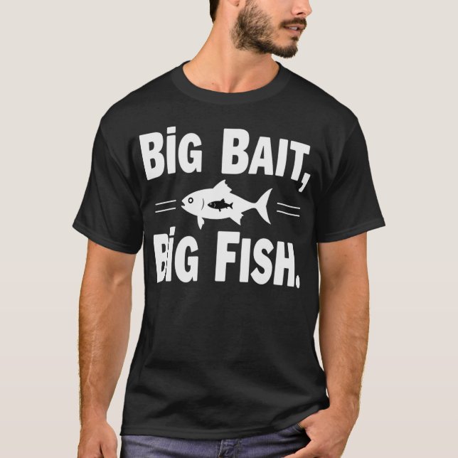 Camiseta Isca Grande Peixe Grande Piada de Pesca (Frente)
