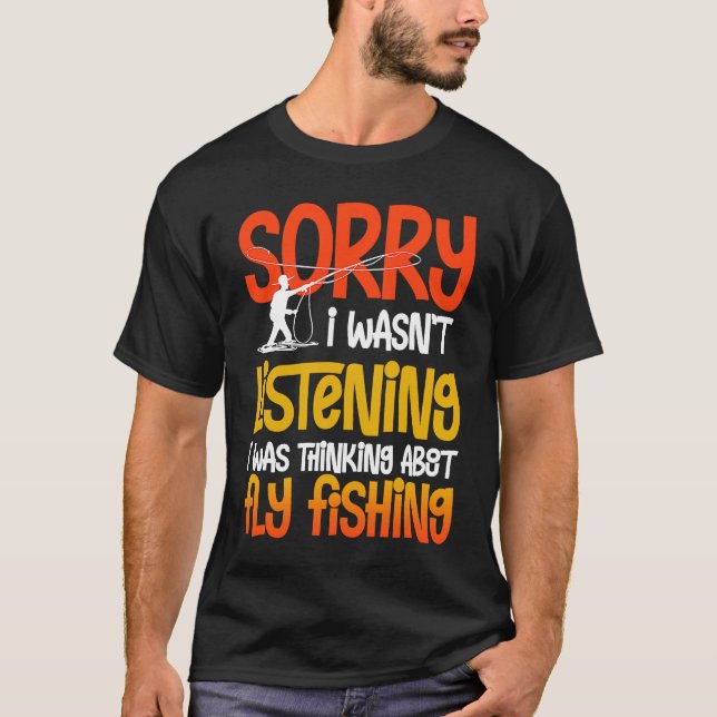 Camiseta Isca para pesca com mosca Pescador Vara Isca Carre (Frente)