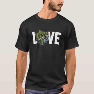Camiseta Iscas Love Zander Hooks para Pesca de Walleye Espe