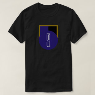 Camiseta ISD Logotipo Roxo Preto Dourado Streetwea