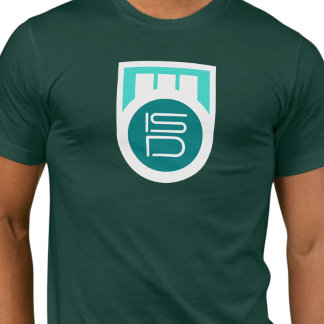 Camiseta ISD Masculino Logotipo Turquesa Azul Streetwear Re