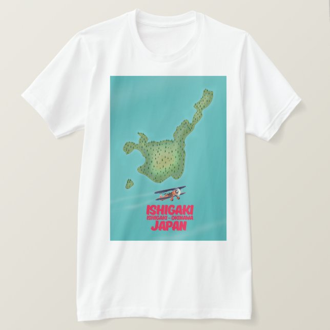 Camiseta Ishigaki Okinawa, Japão mapa (Frente do Design)