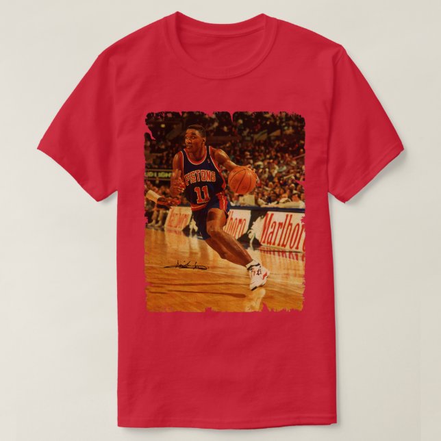 Camiseta Isiah Thomas Vintage Design De Basquete 2 (Frente do Design)