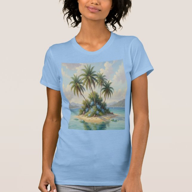 Camiseta isla en la playa  (Frente)