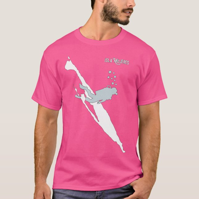Camiseta Isla Vibes Isla Mujeres México Merging Diver (Frente)