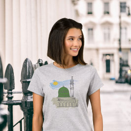 Camiseta Islâmica Feminina: Masjid an-Nabawi & Paz