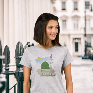 Camiseta Islâmica Feminina: Masjid an-Nabawi & Paz