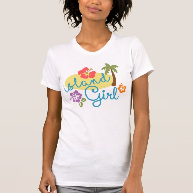 Camiseta Island Girl - Women's Bella Canvas Fine Jersey (Frente)