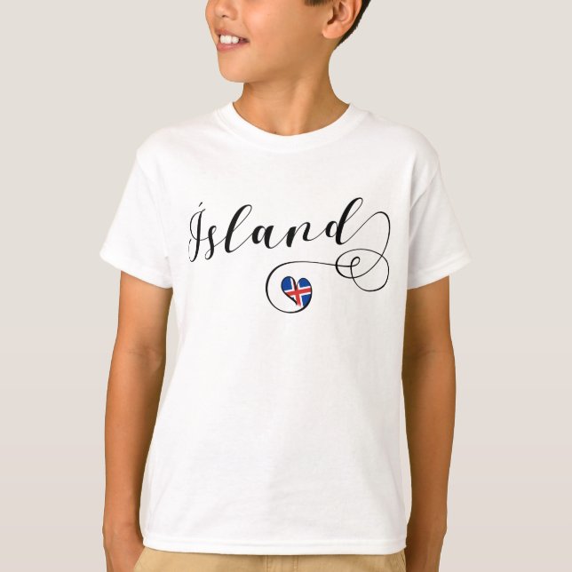 Camiseta Ísland, Islândia Heart T-Shirt (Frente)