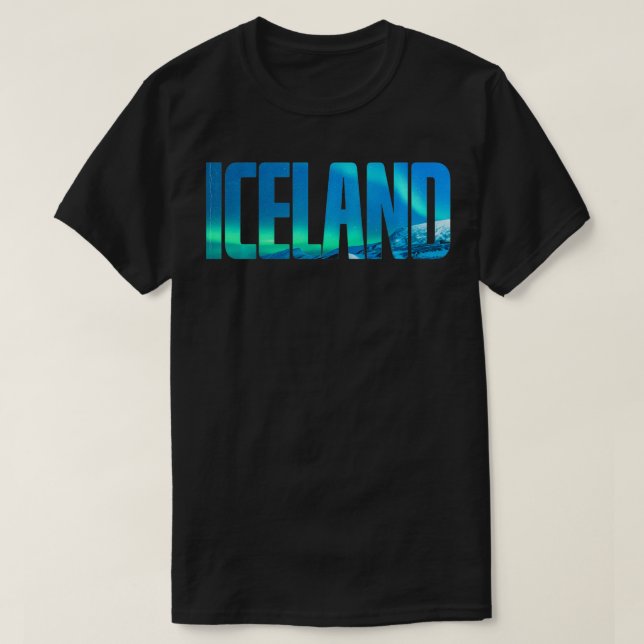 Camiseta Islandês Lights Reykjavik Vacations Islândia (Frente do Design)
