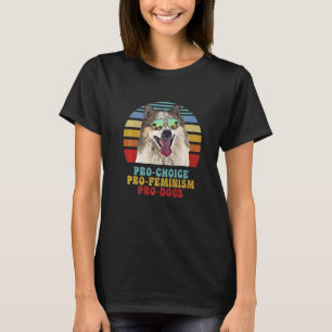 Camiseta Islandês Sheepdog Pro Choice Pro Feminismo Pro Cão
