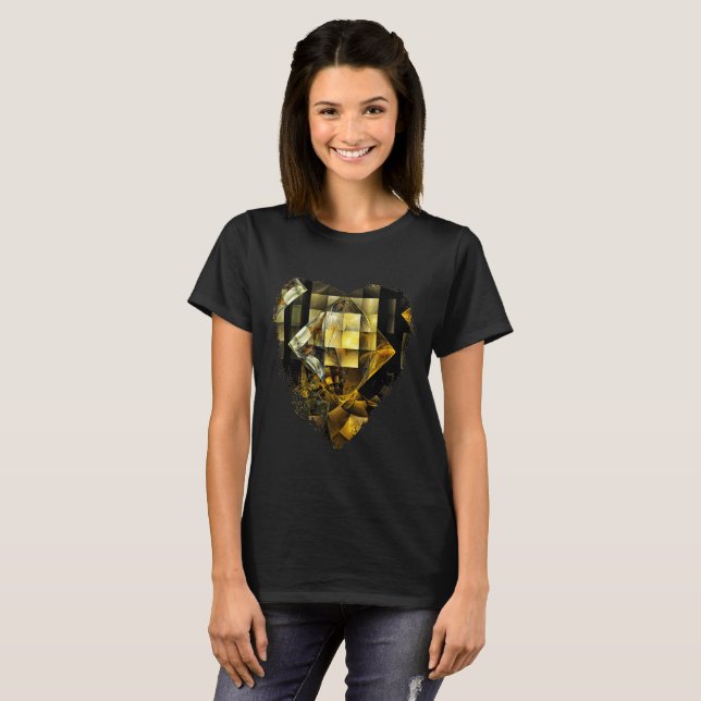 Camiseta Islandeses no abstrato dourado do diamante do (Frente Completa)