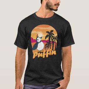 Camiseta Islândia Animal Puffin Bird Beach Palm Tree Puffi