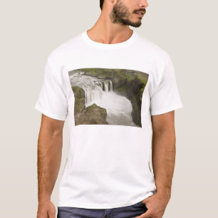 Camiseta Islândia. Cachoeira Hafragilsfoss em