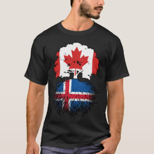 Camiseta Islândia Canada Tree Roots Flag