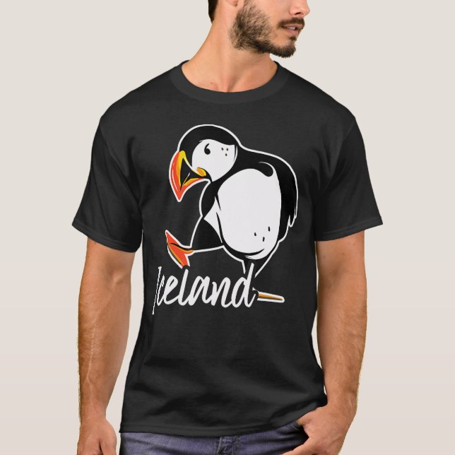 Camiseta Islândia Com Papagaio-do-mar (Frente)