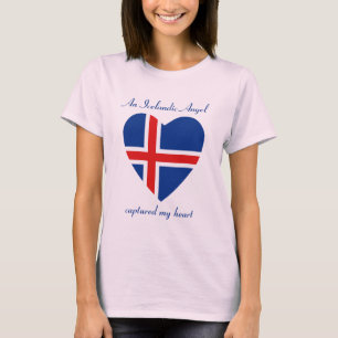 Camiseta Islândia Flag Sweetheart T Shirt