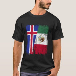 Camiseta Islândia México Bandeira Meia Islândia Herança Mex