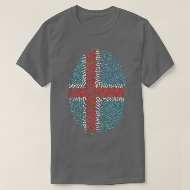 Camiseta Islândia Sinalizador islandês de impressões digita (Frente do Design)