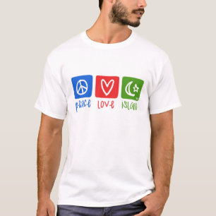 Camiseta Islão do amor da paz (hor)