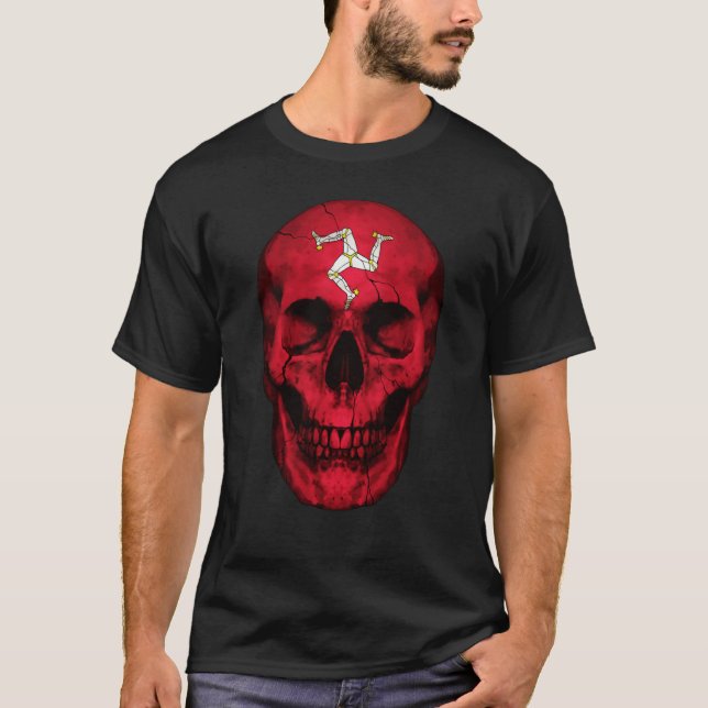 Camiseta Isle Of Man Flag Skull Manx Roots Proud Patriotic (Frente)