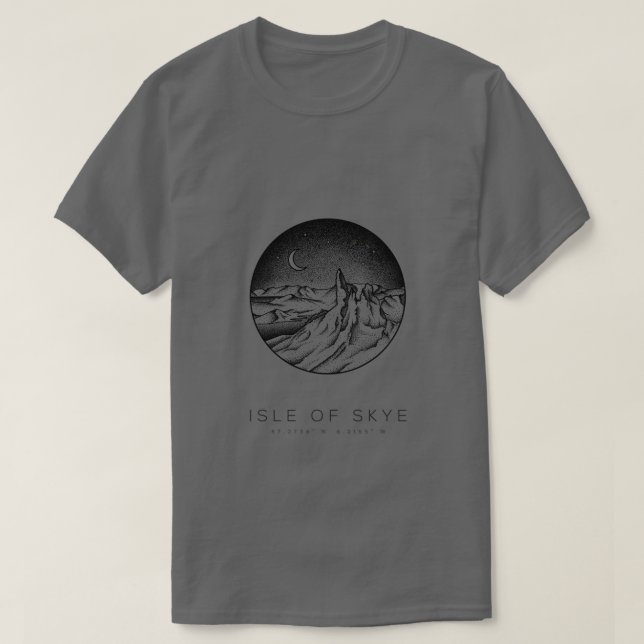Camiseta Isle of Skye Scotland Dotwork Art (Frente do Design)