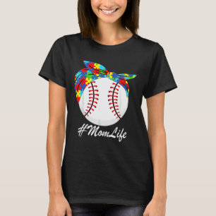 Camiseta Ism Mãe Baseball Mensagem Bun Autismo Consciência 
