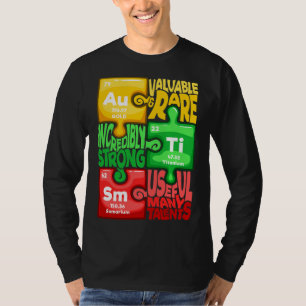Camiseta Ism Quebra-cabeça Chemistry Time Mesa Elementos Au