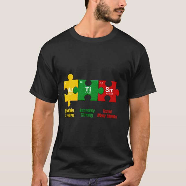 Camiseta Ism Quebra-cabeça Chemistry Time Mesa Elementos Au (Frente)