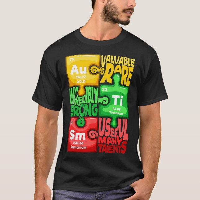 Camiseta Ism Quebra-cabeça Chemistry Time Mesa Elementos Au (Frente)