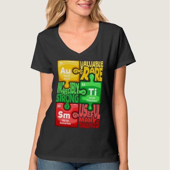 Camiseta Ism Quebra-cabeça Chemistry Time Mesa Elementos Au (Frente)