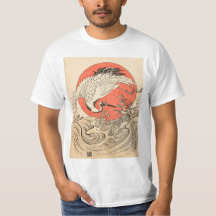 Camiseta Isoda Koryusai - guindaste, ondas e ascensão Sun