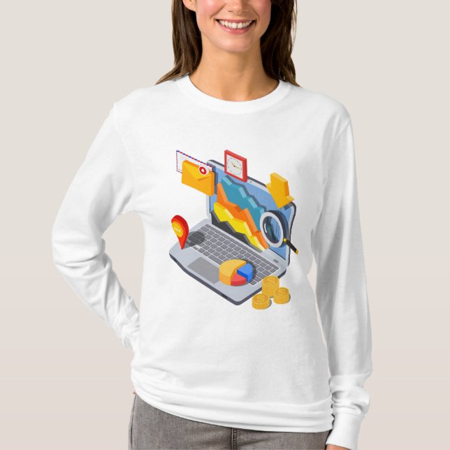 Camiseta Isometric Business Data Analytics Laptop (Frente)