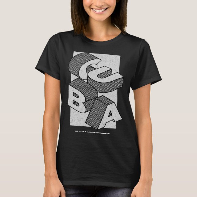 Camiseta Isométrico Cuba Block Letters Cubano Souvenir (Frente)
