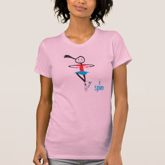 Camiseta ispin eu salto o patinador de gelo