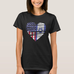 Camiseta Israel American Grown Hearwn USA Patriot Heritage