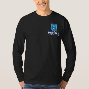 Camiseta Israel Bandeira e Casaco de Armas Patriótica