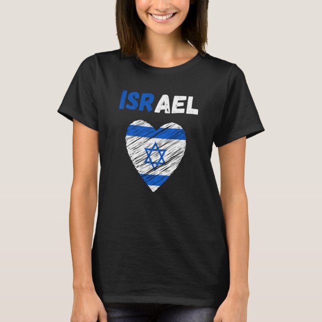 Camiseta Israel Flag Holiday Israel Heart Israeli Flag (Frente)